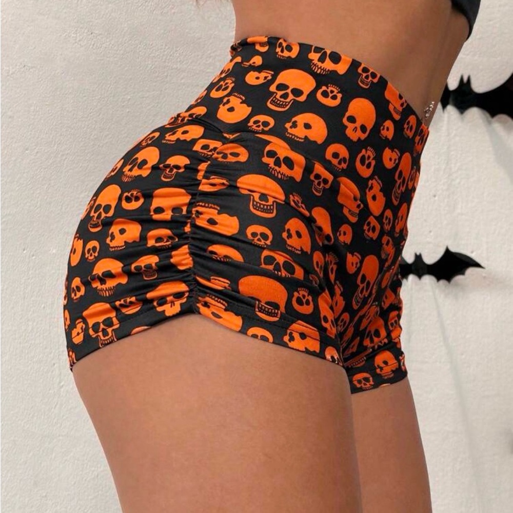 Halloween Skull Print Women's Shorts